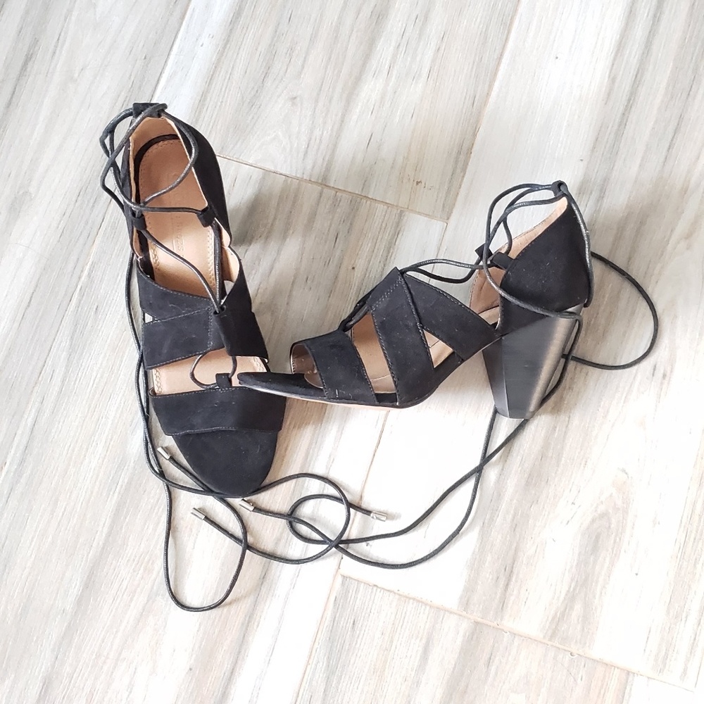 NEW asos | Black Suede Lace Up Heels sz 7